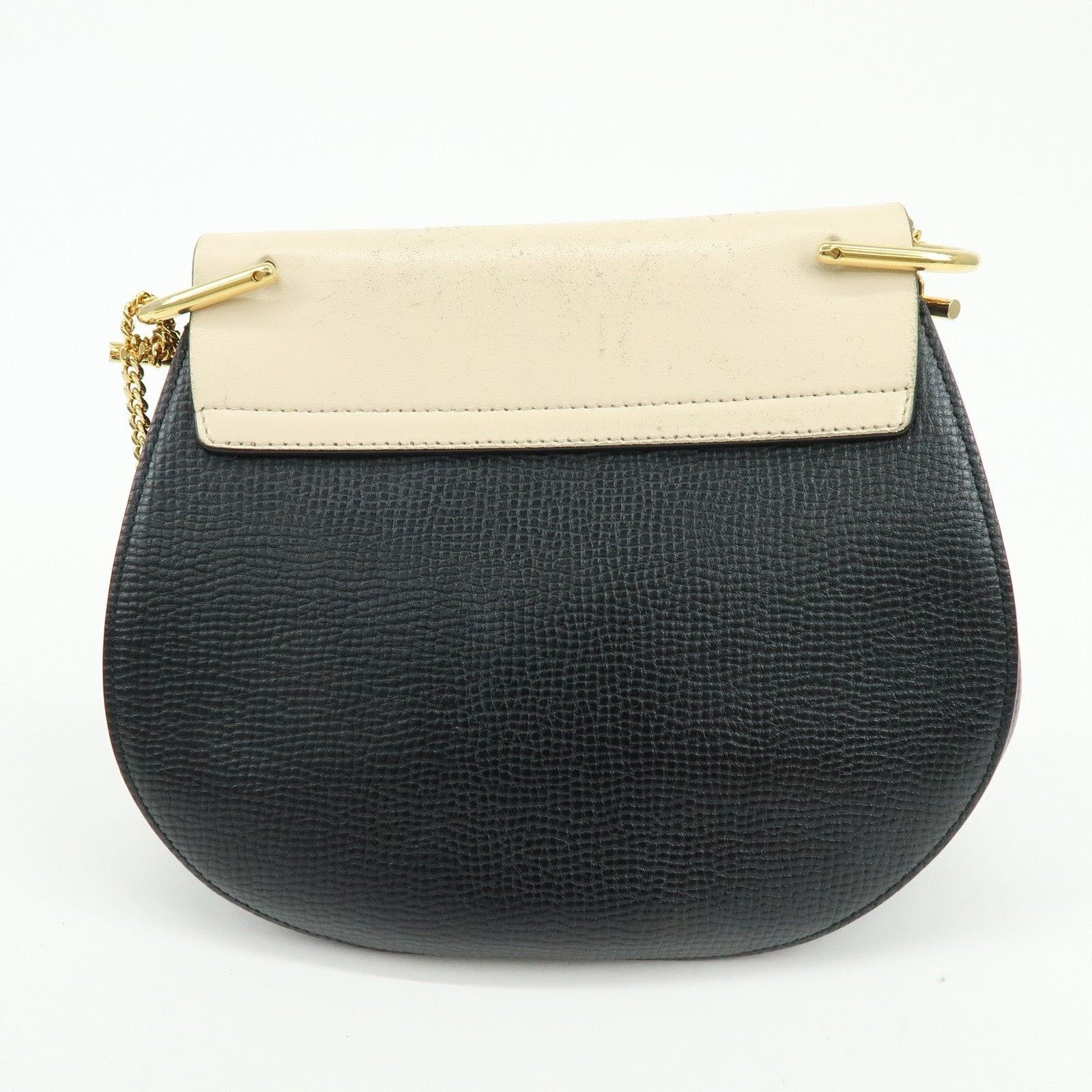 Chloe Chloe Drew Leather Shoulder Bag Black & Ivory Size ONE SIZE - 2 Thumbnail