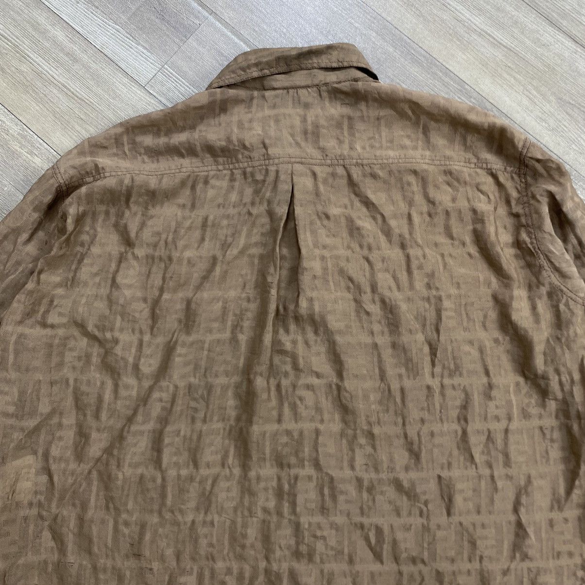 Fendi Vintage Fendi Monogram Distressed Transparent Shirt Luxury Size US M / EU 48-50 / 2 - 15 Thumbnail