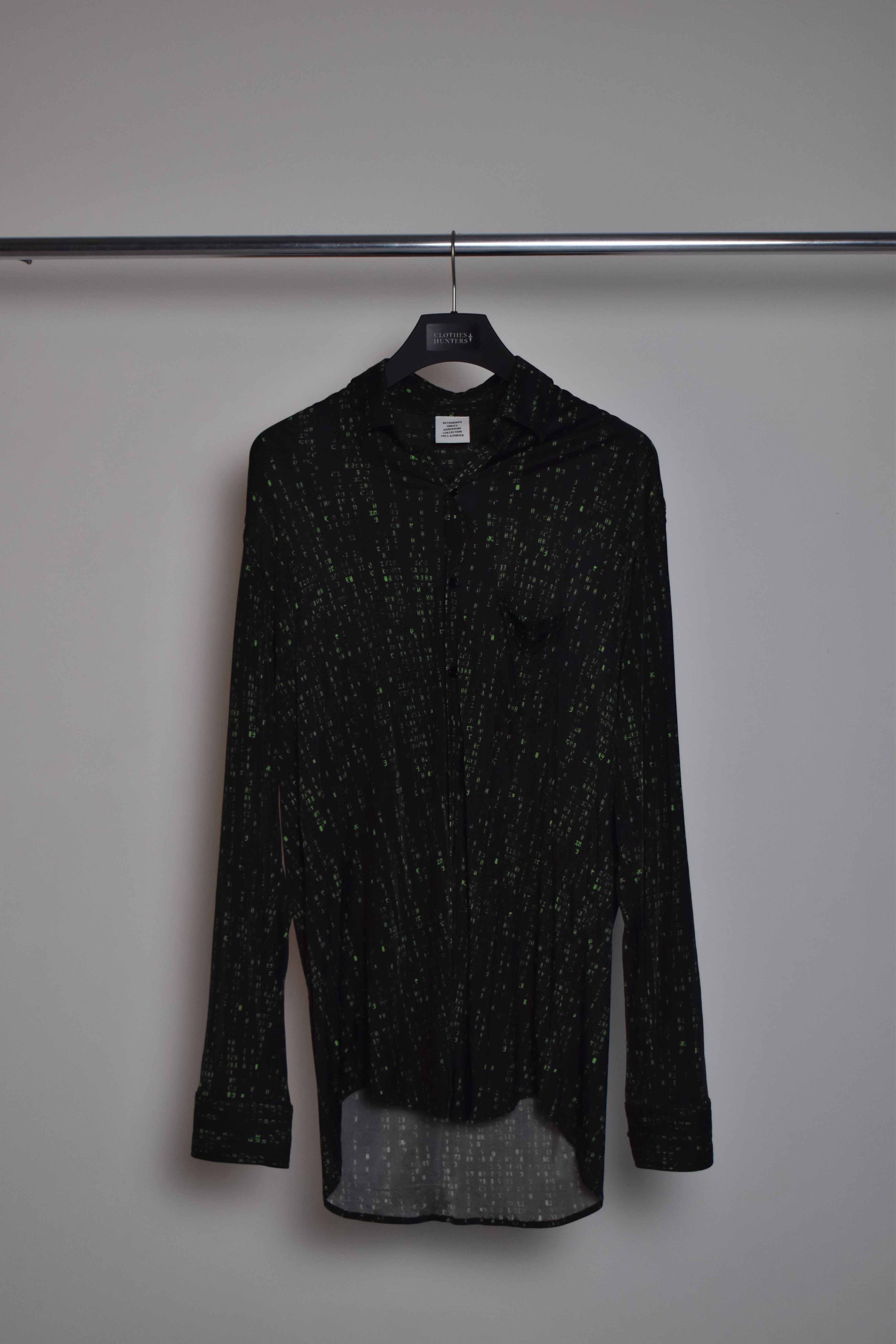 image of Vetements Matrix Shirt Oversized in Black/Green, Men's (Size Small)