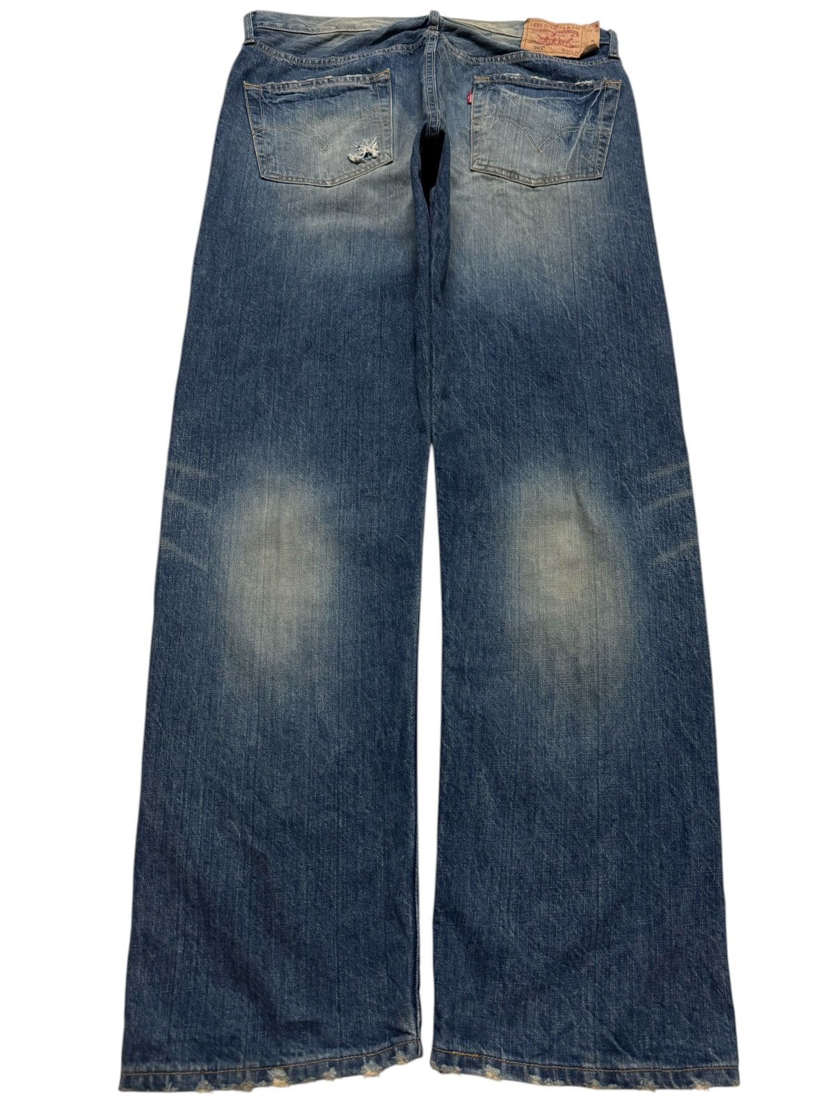 Levi's 💥BUTTON-FLY💥90's LEVI'S 501 GRUNGE HONEYCOMB DISTRESS BAGGY Size US 35 - 2 Thumbnail
