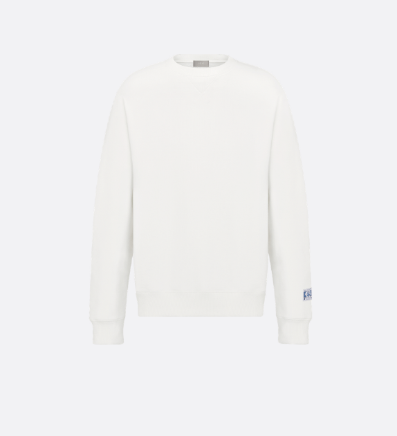 o1w1db10625 Dior Charm Relaxed-Fit Sweatshirt in White