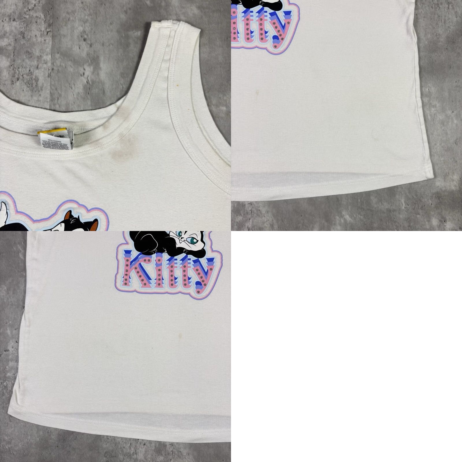 Vintage VINTAGE Looney Tunes Tank Top Women’s 2XL White Tweety 90s Cartoon Promo Cropped Sleeveless Shirt Mens? Size XXL / US 16-18 / IT 52-54 - 8 Thumbnail