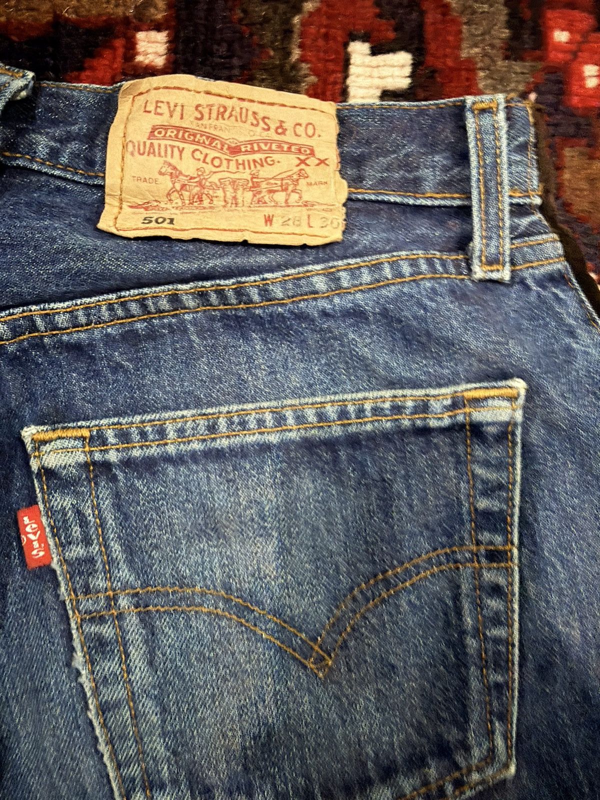 Levi's 🔥Rare Vintage 80s Levis 501 Sample Pair Button 273 Size US 29 - 4 Thumbnail