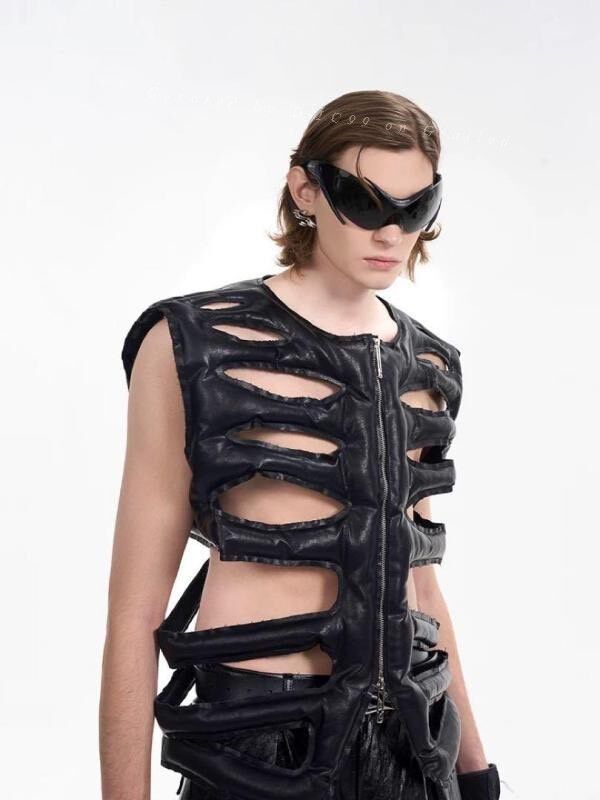 Vintage Y2K Spider Design Down Vest Size US L / EU 52-54 / 3 - 1 Thumbnail