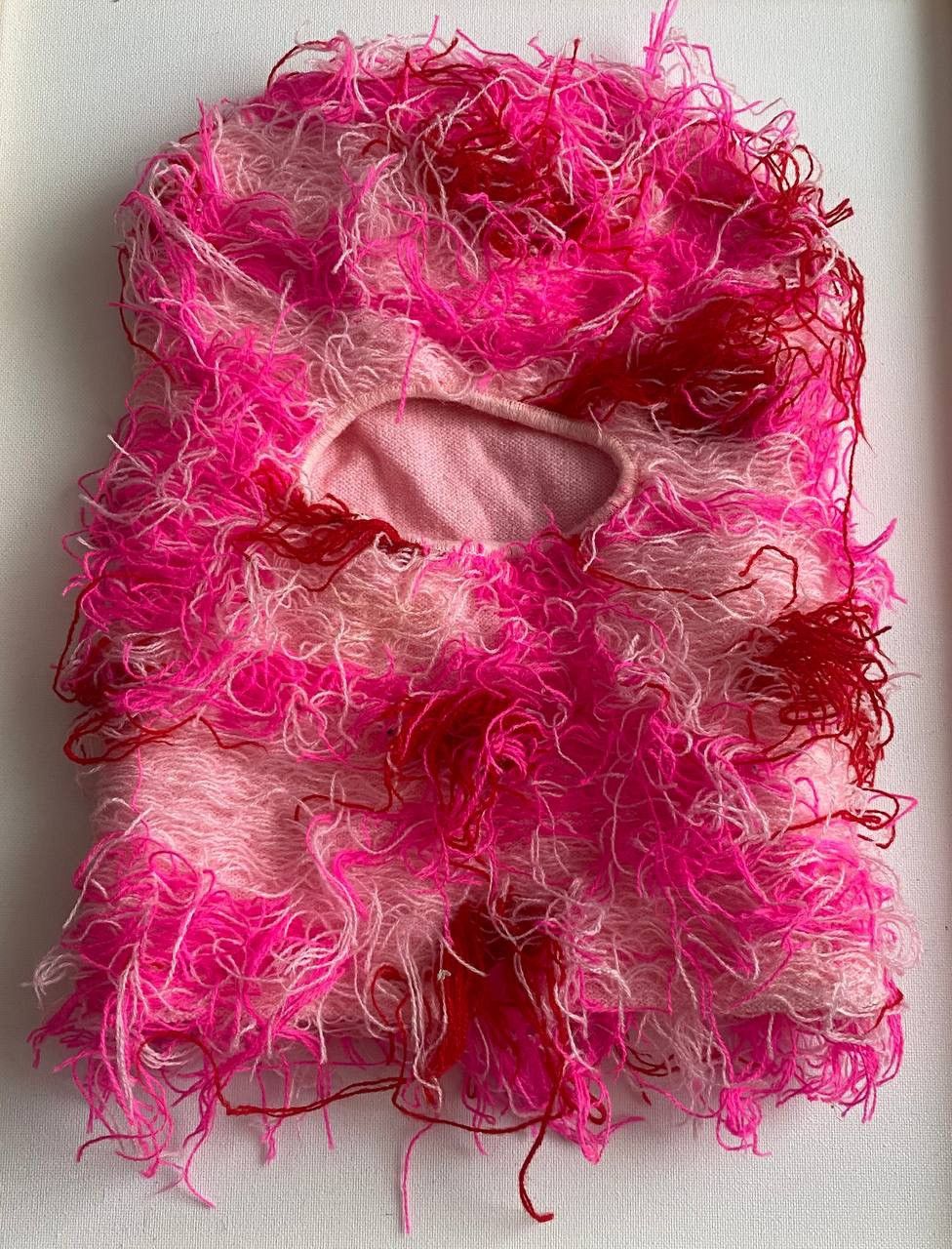 Japanese Brand DISTRESSED Pink Y2k Opium BALACLAVA Hat Size ONE SIZE - 3 Thumbnail