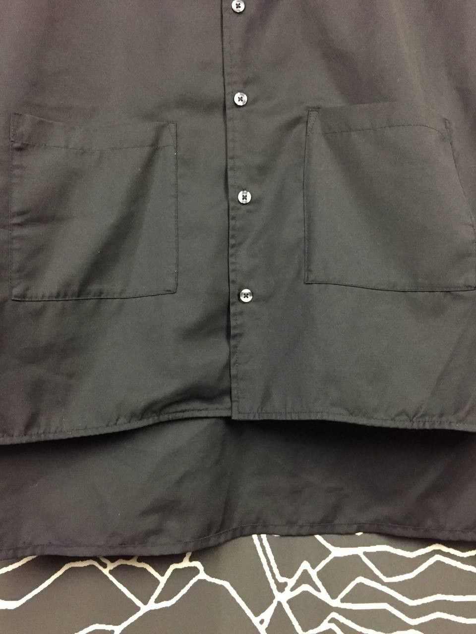 semanticdesign Semanticdesign Avant-Garde Black Collarless Button Shirt Size US L / EU 52-54 / 3 - 4 Thumbnail