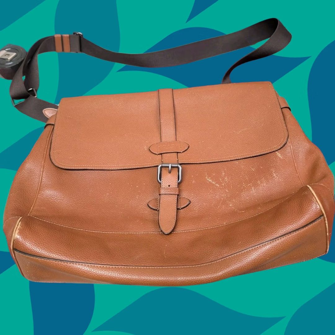 Coach Hudson Messenger Bag Mens Large Leather Shoulder Bag F36810 Saddle Brown, Men's