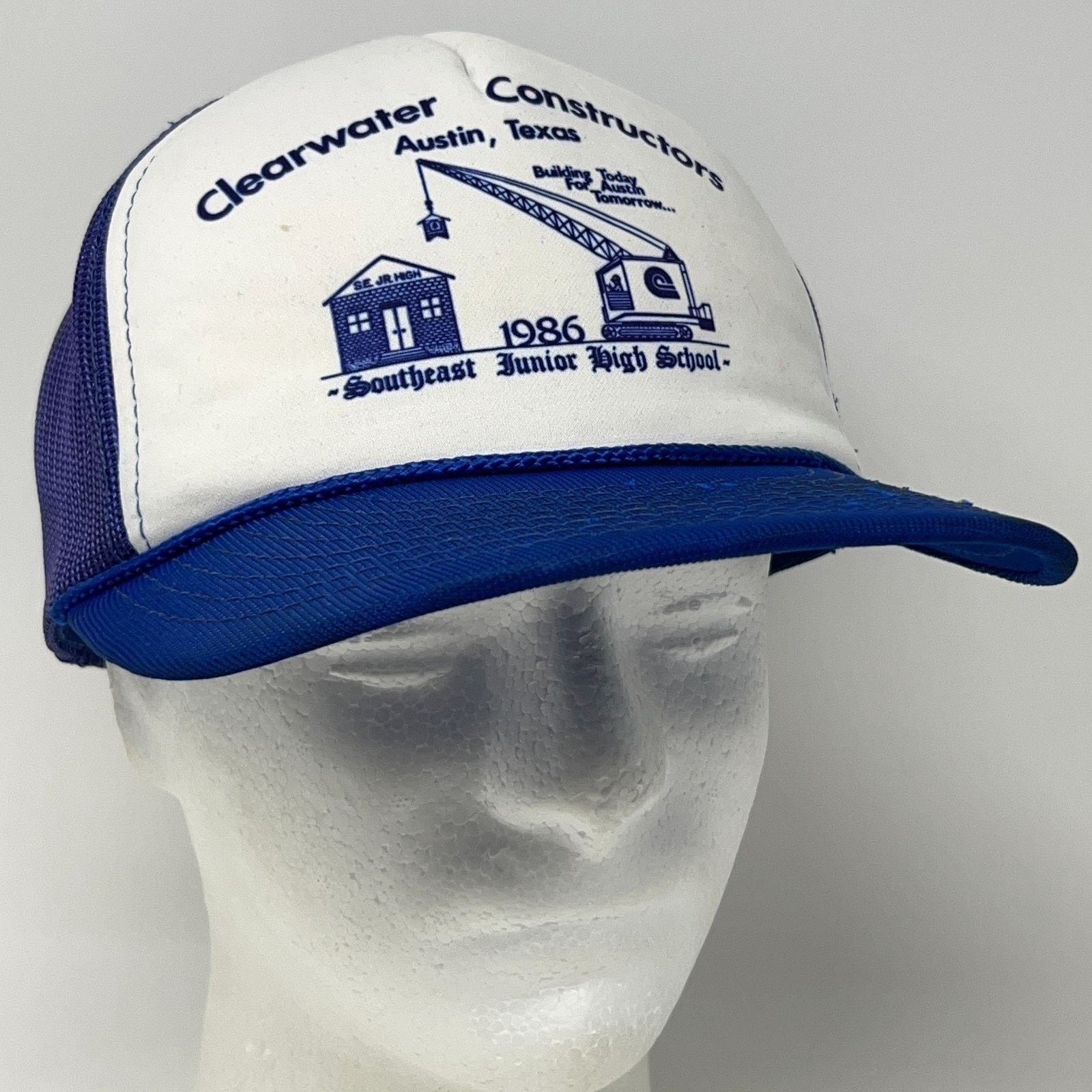 Hanes Vintage Southeast Jr High School Trucker Hat Cap Blue Size ONE SIZE - 12 Thumbnail