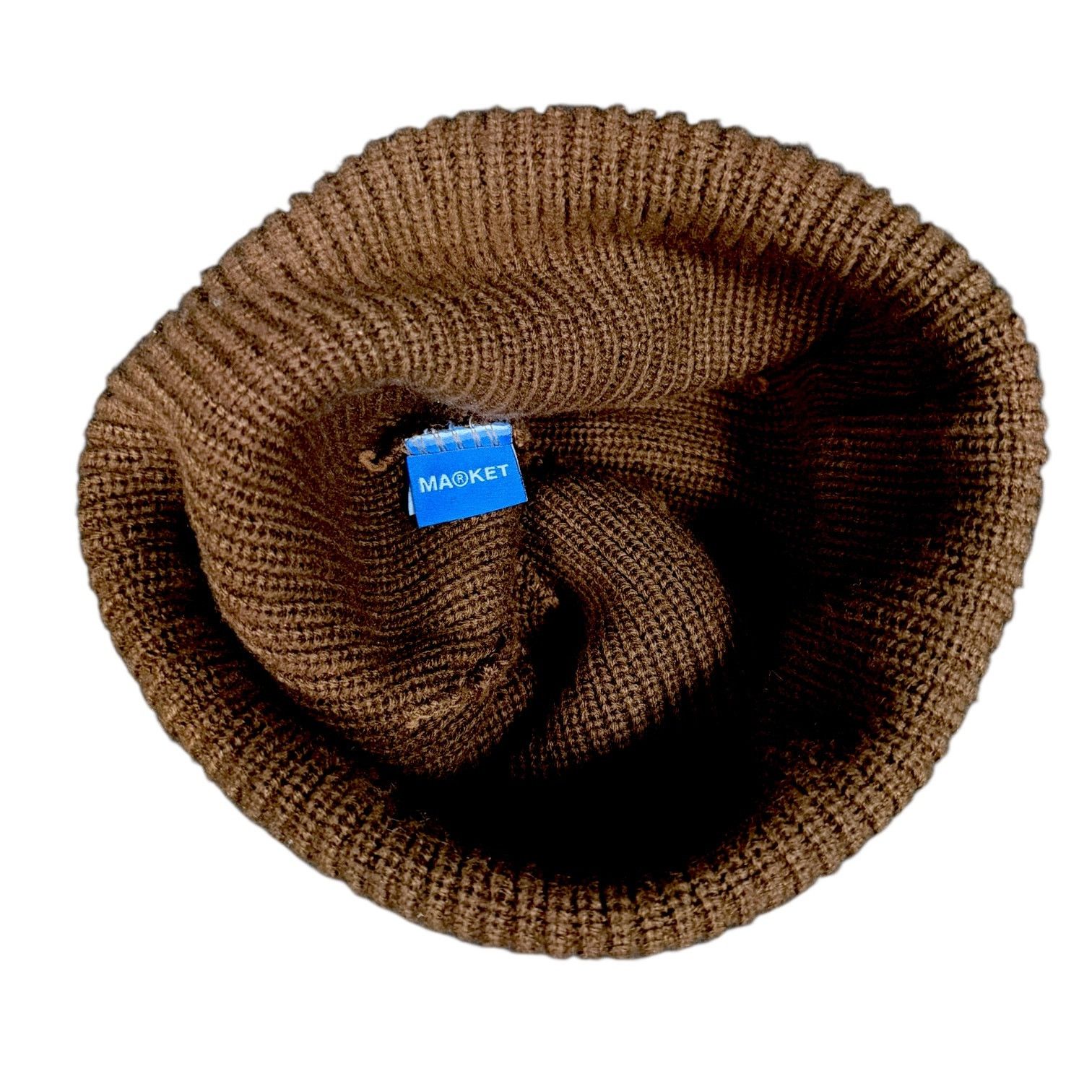 Market Men's Market Studios Brown Upside Down Smiley Beanie OS Size ONE SIZE - 6 Thumbnail