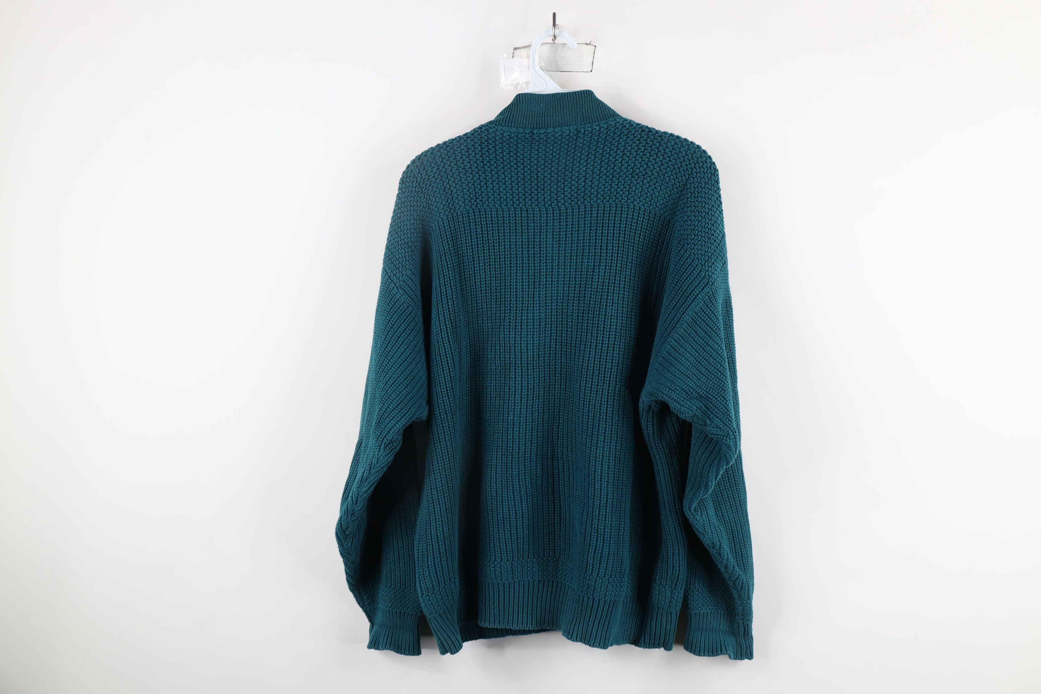 Vintage Vintage 90s Streetwear Chunky Ribbed Knit Henley Sweater Size US L / EU 52-54 / 3 - 8 Thumbnail