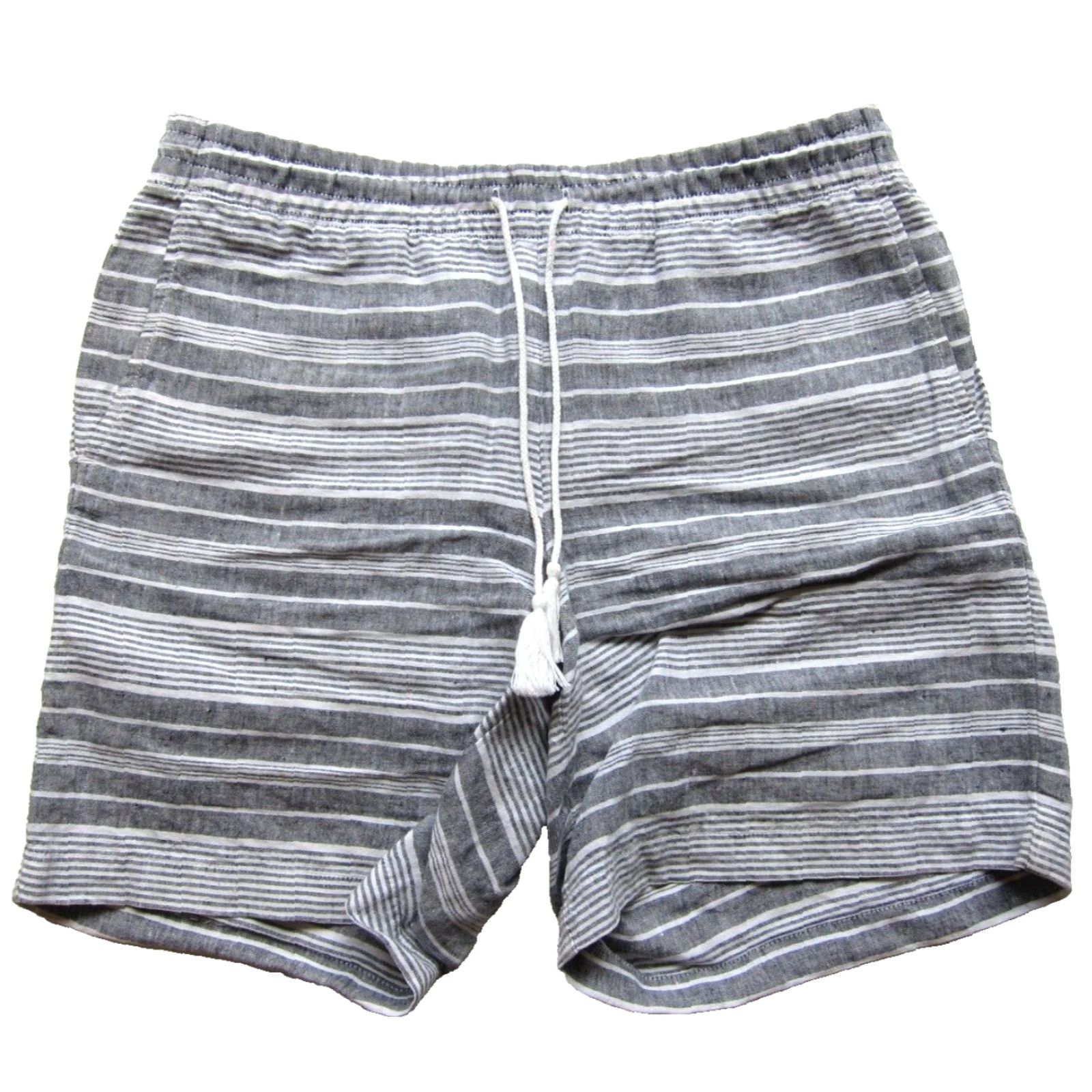 J. Jill J.Jill Love 100% Linen Grey White Stripe Pocket Chino Shorts Small Shirt Womens Size 28" / US 6 / IT 42 - 2 Thumbnail