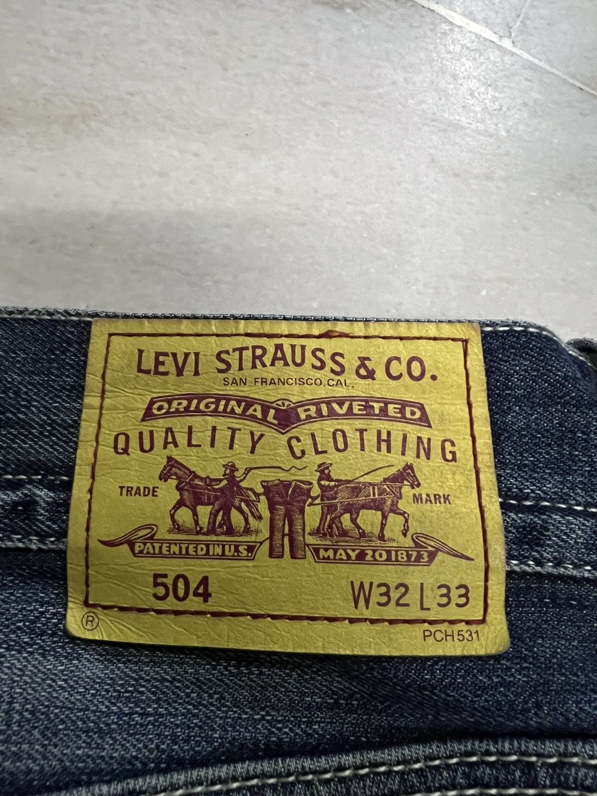 Levi's × Levi's Vintage Clothing 💥Vintage Levis 504 Distressed Mud Wash Jean Size US 32 / EU 48 - 18 Thumbnail