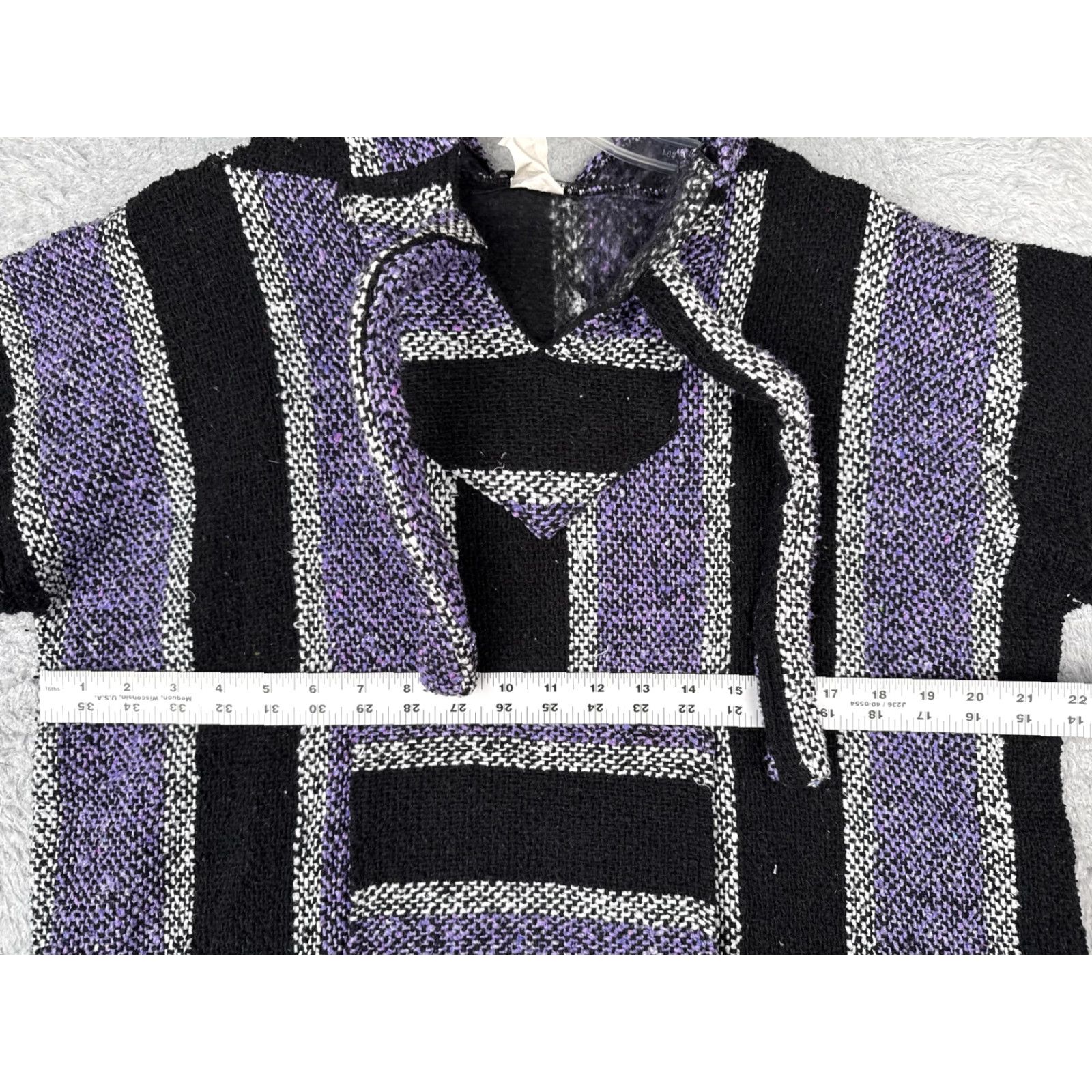 Native Native Import Hoodie Mens Large Purple Striped Baja Kangaroo Hippie Drug Rug Size US L / EU 52-54 / 3 - 7 Thumbnail