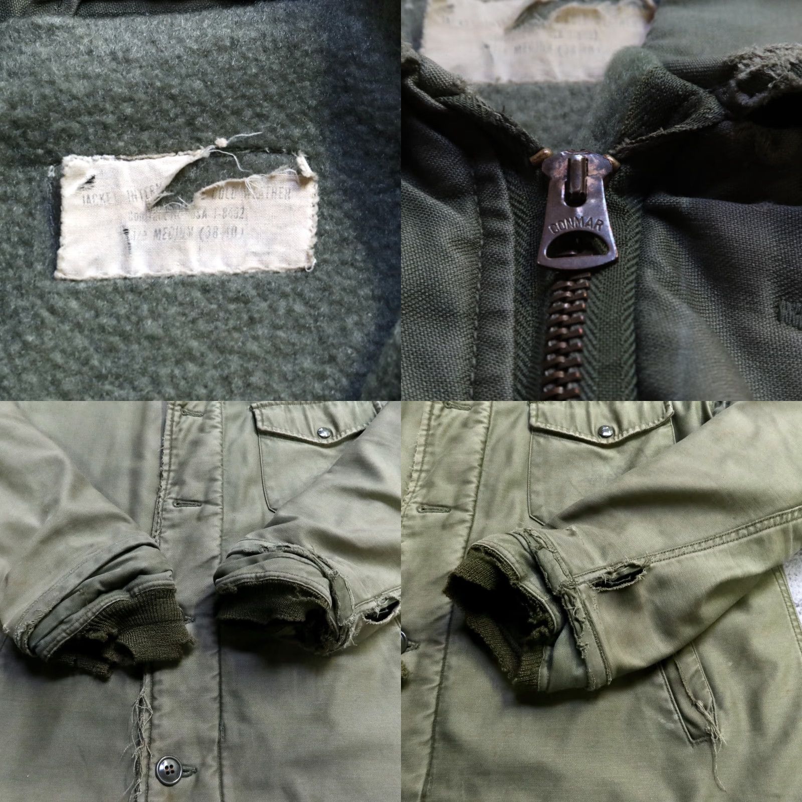 Vintage VINTAGE US Navy USN A-2 Seabees NMCB 3 Deck Jacket Mens Jacket Medium Green Plaid 1940s 50s Size M Size US M / EU 48-50 / 2 - 8 Thumbnail