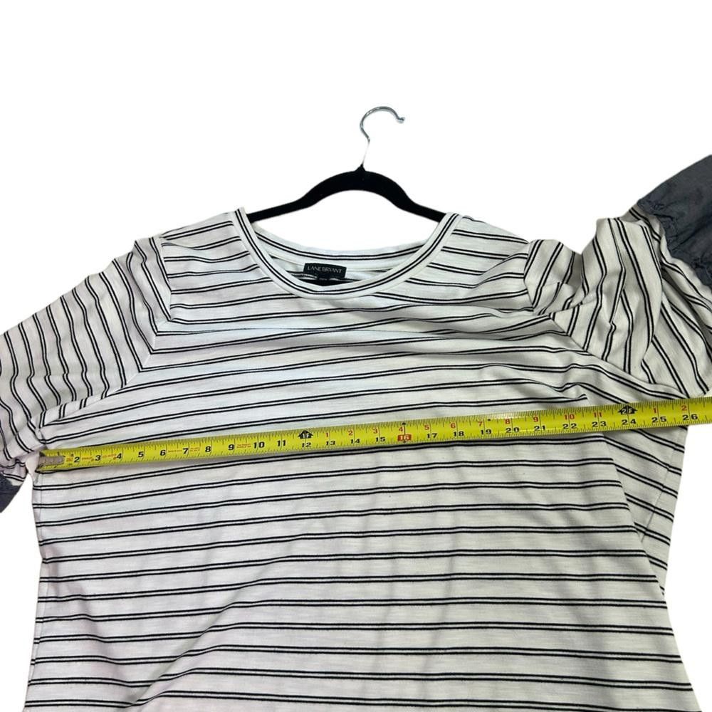 Designer Lane Bryant l Striped Chambray Ruffle Sleeve Top 22/24 3X Size 3XL / US 20-22 - 5 Thumbnail