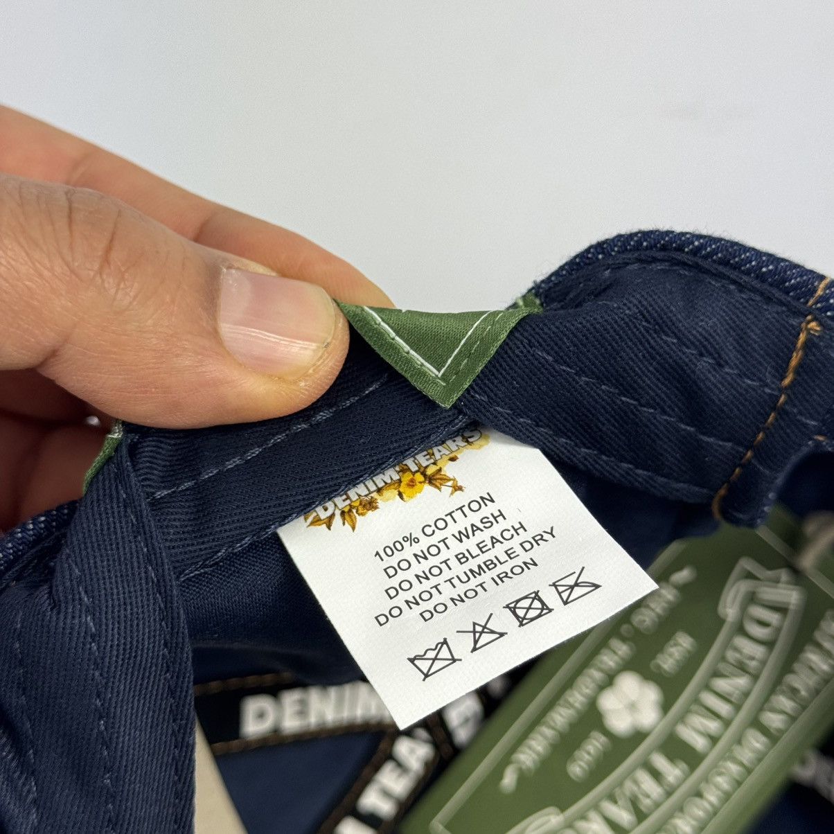 DENIM TEARS Washed Indigo Denim Cotton Bud Embroidered Adjustable Cap Size ONE SIZE - 10 Thumbnail