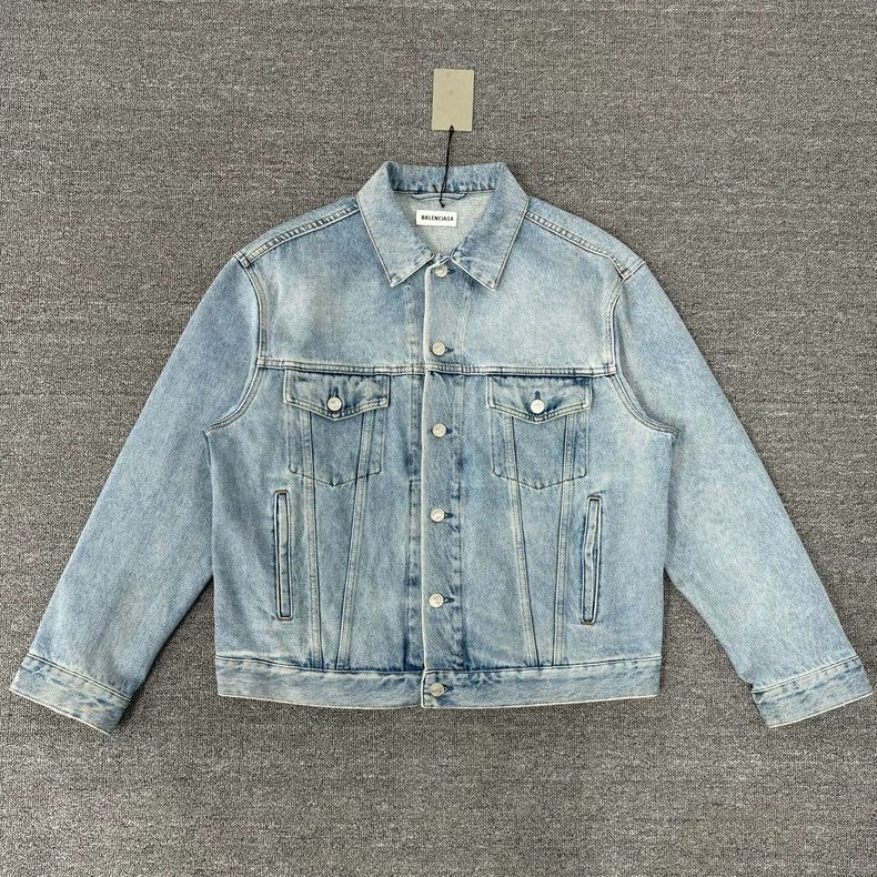 Balenciaga Balenciaga Blue Crystal Jeans Jacket Size US L / EU 52-54 / 3 - 2 Thumbnail