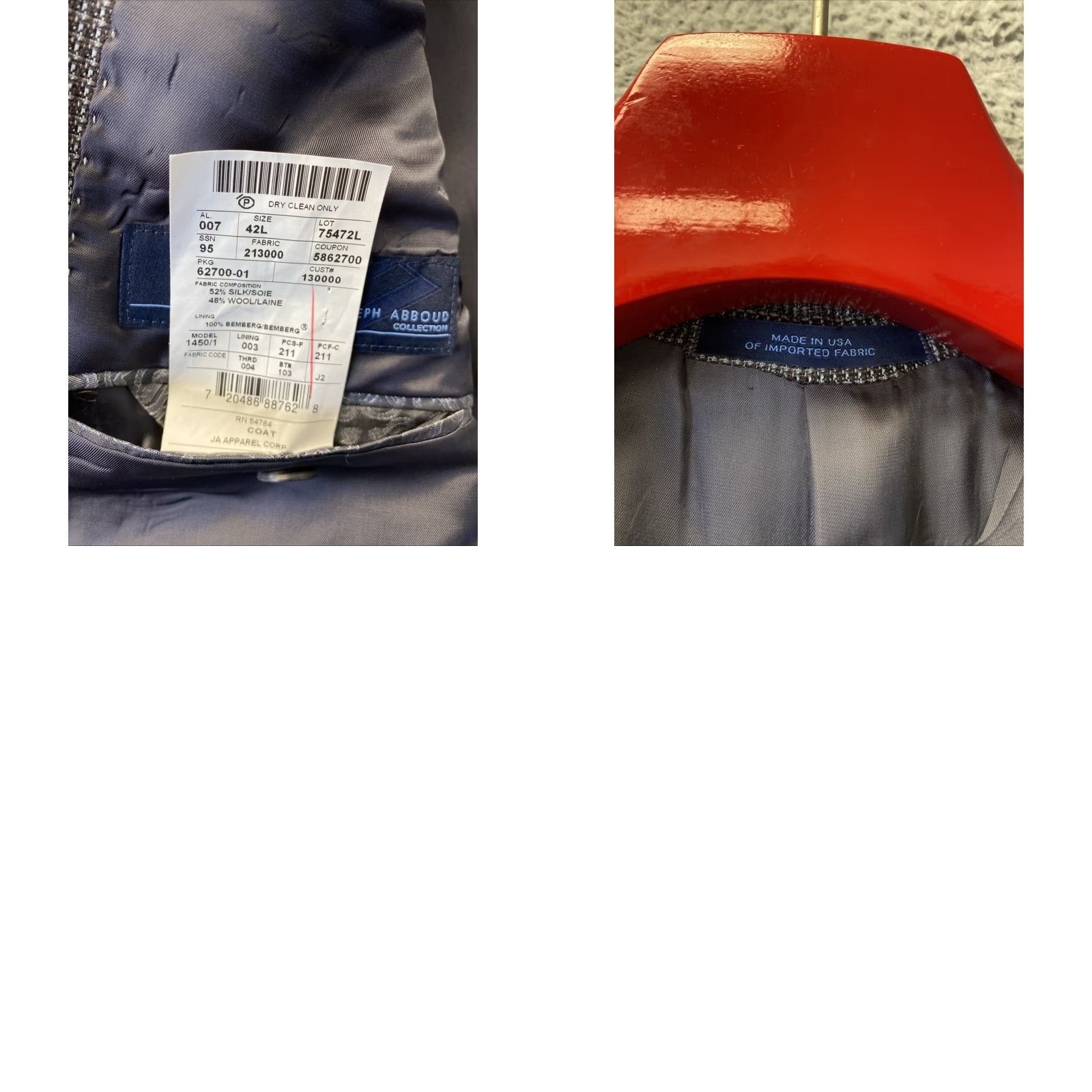 Nordstrom Nordstrom Joseph Abboud Jacket Men 42L Wool Houndstooth Brown Gray Blazer Single-Breasted 4? Size 42R - 9 Thumbnail