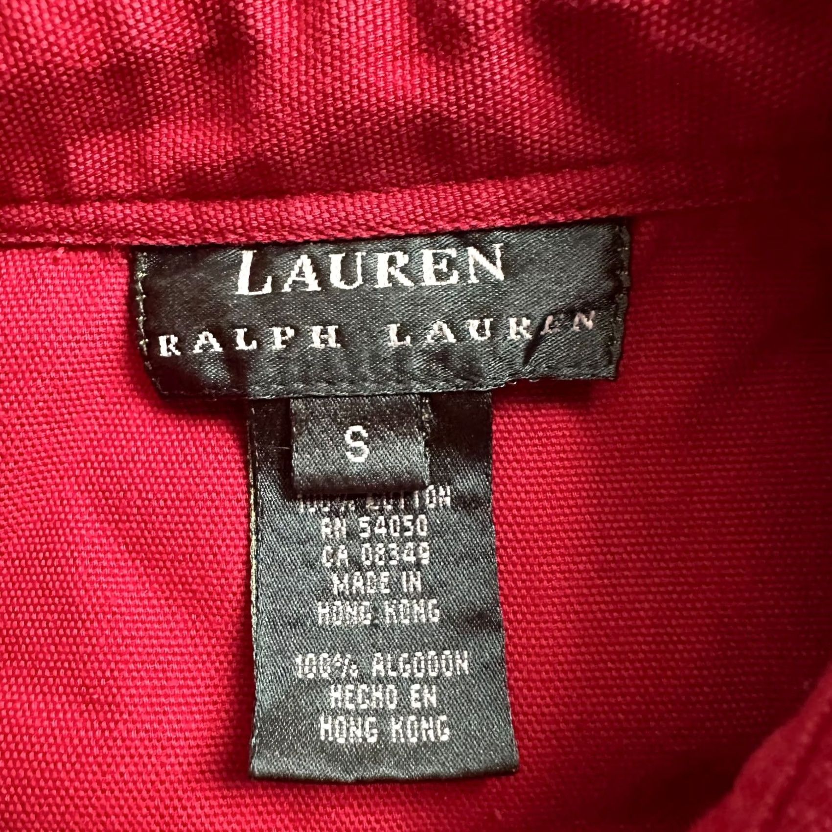 Ralph Lauren VINTAGE Lauren Ralph Lauren Shirt Mens Small Button Up Point Collar Fishing Pockets Red Cotton Size US S / EU 44-46 / 1 - 3 Thumbnail