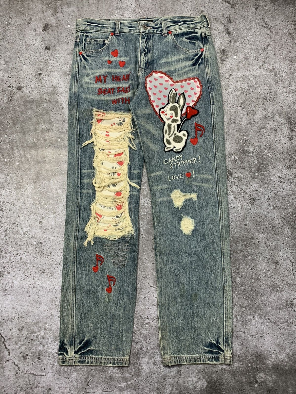 Japanese Brand Candy Stripper Y2k Style Jeans Size US 30 / EU 46 - 1 Thumbnail