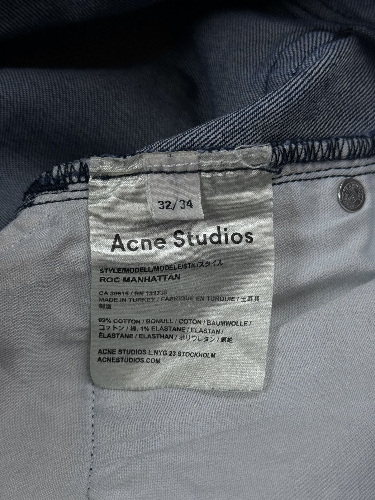 Acne Studios ACNE STUDIOS Roc Manhattan Blue Slim Jeans Size US 32 / EU 48 - 25 Thumbnail