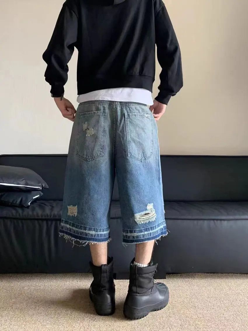 Designer × Japanese Brand Vintage washed baggy denim shorts Size US 32 / EU 48 - 3 Thumbnail