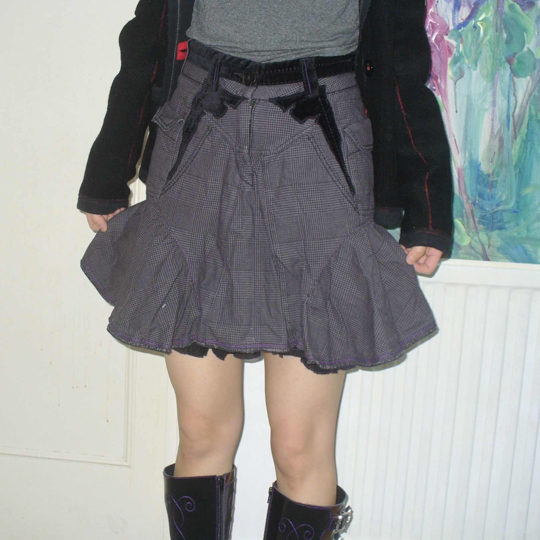 Marithe + Francois Girbaud Marithe Francois Girbaud grey and black skirt Size 26" / US 2 / IT 38 - 2 Thumbnail