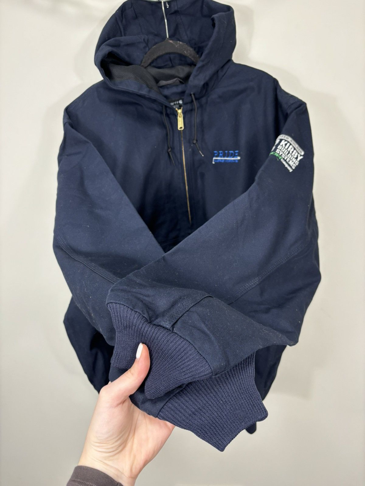 Carhartt Vintage Carhartt J131 USA Navy Hype Hooded Active Jacket Size US XL / EU 56 / 4 - 8 Thumbnail