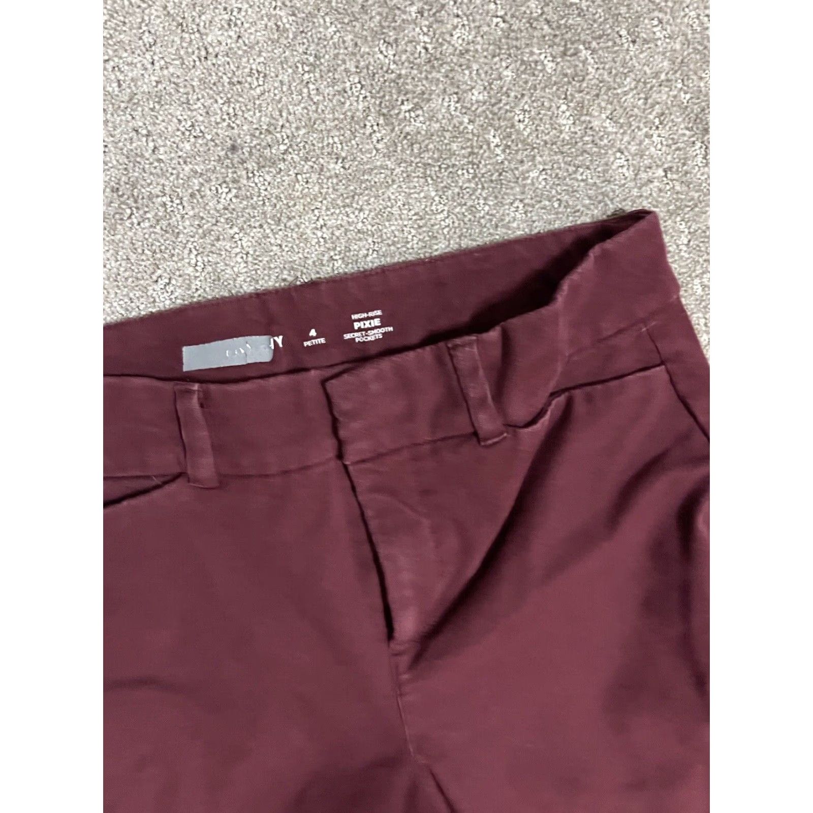 Old Navy Old Navy Women Pants 4P Dark Gray Burgundy Cotton Blend Slim Ankle Pockets 4P Petite High Rise 90s? Size 27" / US 4 / IT 40 - 5 Thumbnail