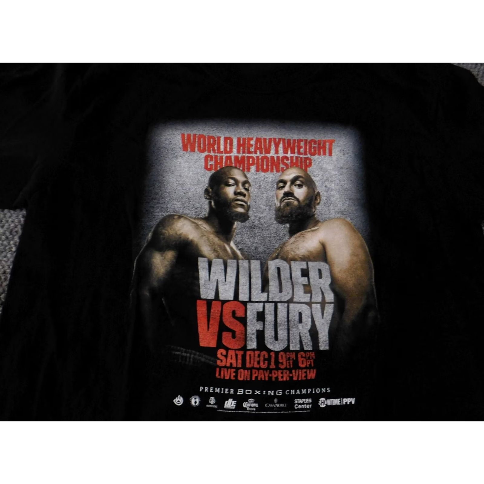Gildan Wilder vs Fury Shirt Mens XL Black World Heavyweight Championship Boxing Gildan Size US XL / EU 56 / 4 - 4 Thumbnail