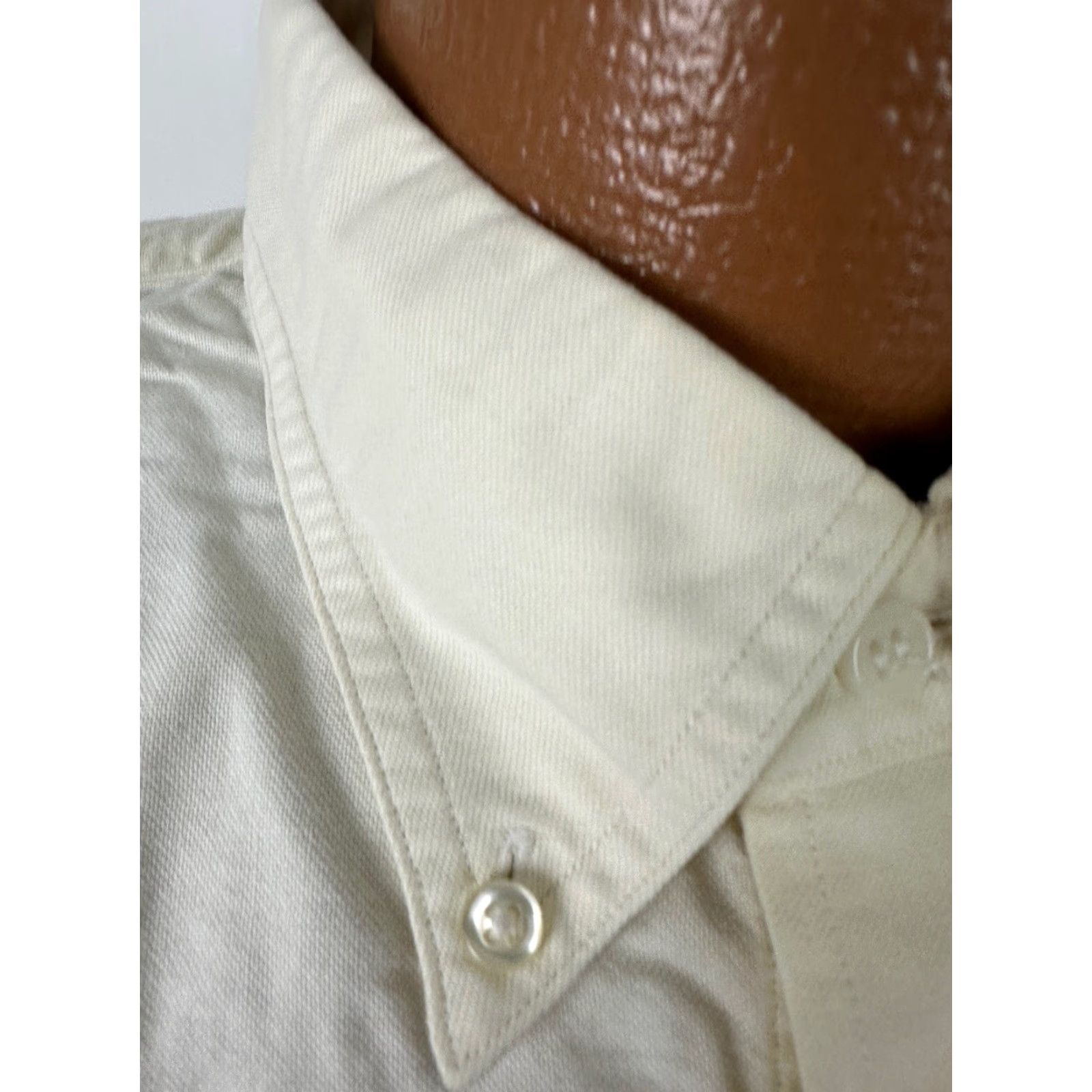 Lands' End VINTAGE Lands' End Oxford Shirt Men XL Tall Supima Hyde Park Ivory Midweight Cotton 17 36 Dress Shirt Long Sleeve Button-Down Collar Mens Size US XL / EU 56 / 4 - 3 Thumbnail