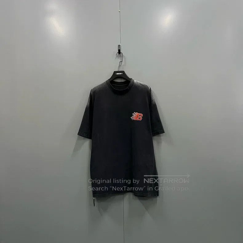 Balenciaga Distressed Flame Logo Short Sleeve - XS