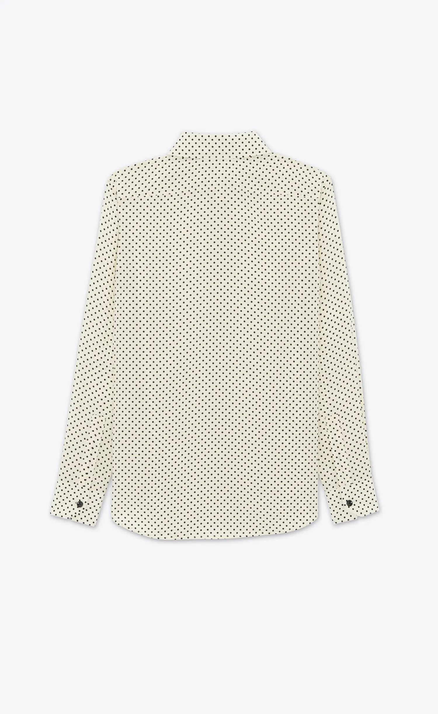 Saint Laurent Paris o1s1wg110225 710448 Classic Shirt Dotted Crepe de Chine Size S / US 4 / IT 40 - 5 Thumbnail