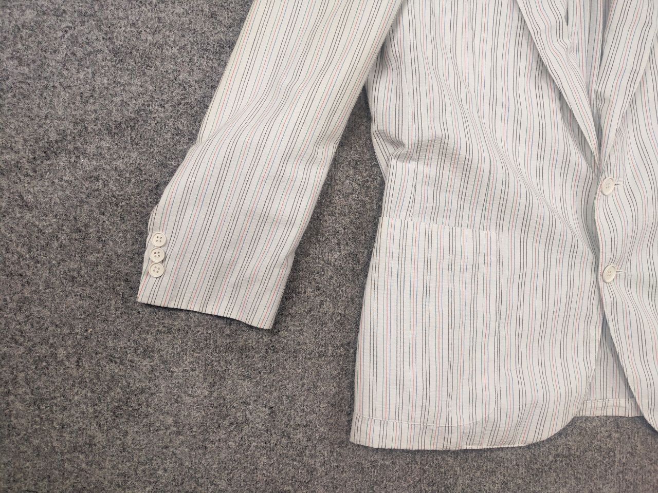 Yves Saint Laurent Vintage 80's Yves Saint Laurent France striped Blazer Jacket Size US M / EU 48-50 / 2 - 4 Thumbnail