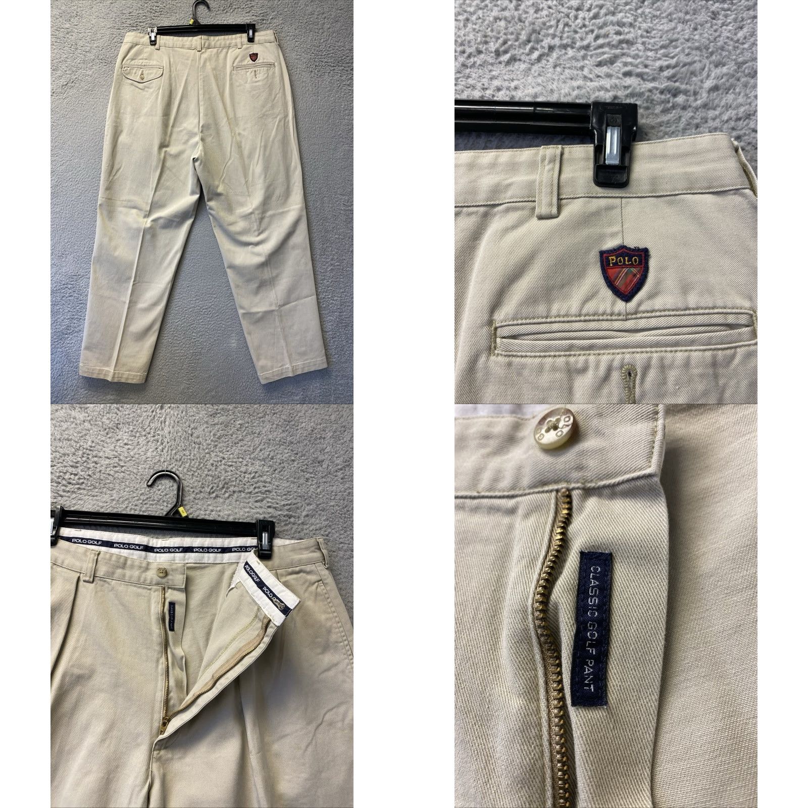 Polo Ralph Lauren VINTAGE Polo Ralph Lauren Chino Pants Mens 40x32 Khaki Linen Relaxed 80s 90s Preppy USA Logo Retro Mens Size US XL / EU 56 / 4 - 8 Thumbnail