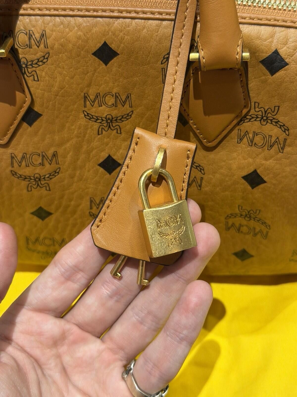 MCM MCM Visetos Monogram Cognac Boston Crossbody Handbag $980 Size ONE SIZE - 7 Thumbnail