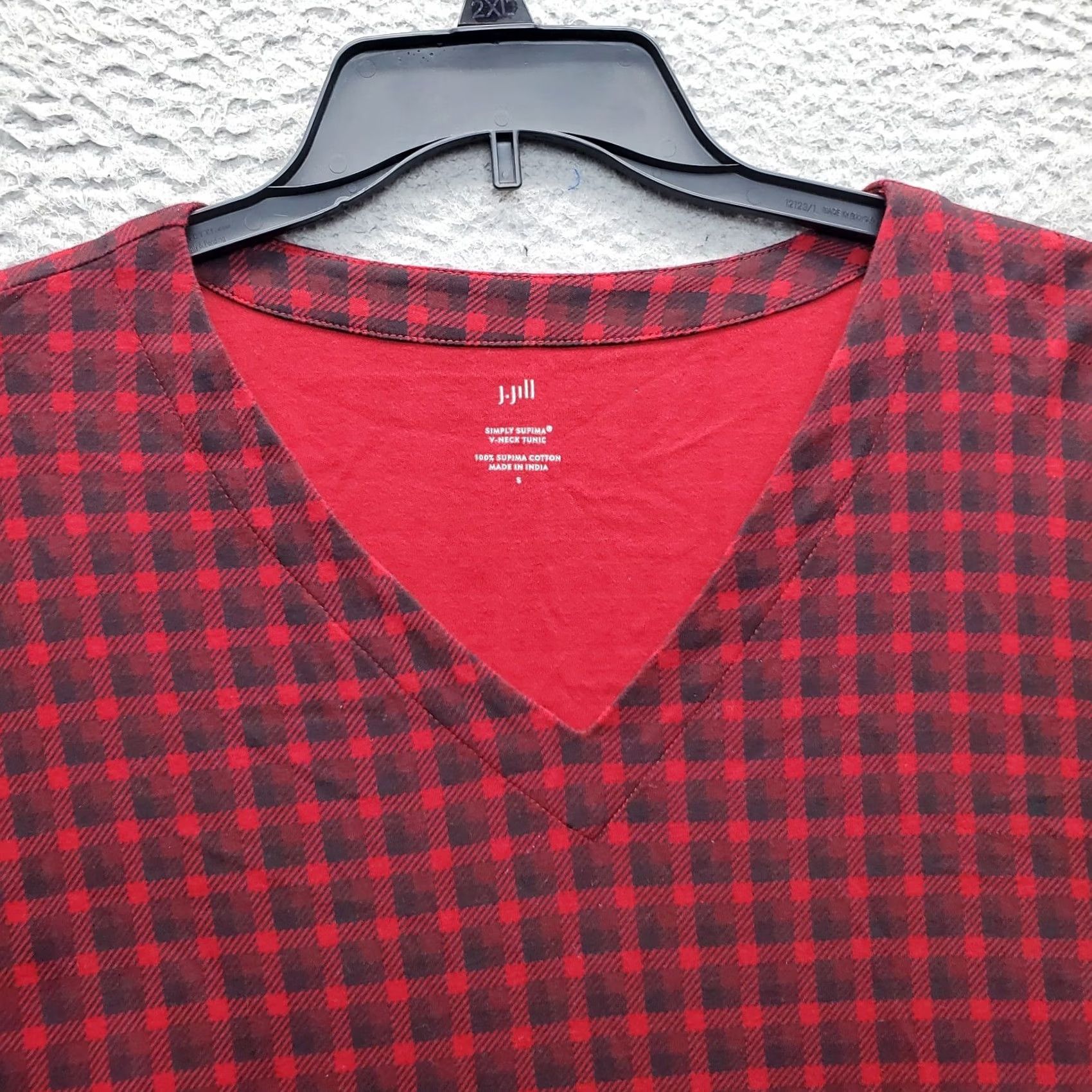 J. Jill J. Jill Tunic Blouse Womens S Plaid Long Sleeve V-Neck Pullover Multicolor Shirt Size S / US 4 / IT 40 - 5 Thumbnail
