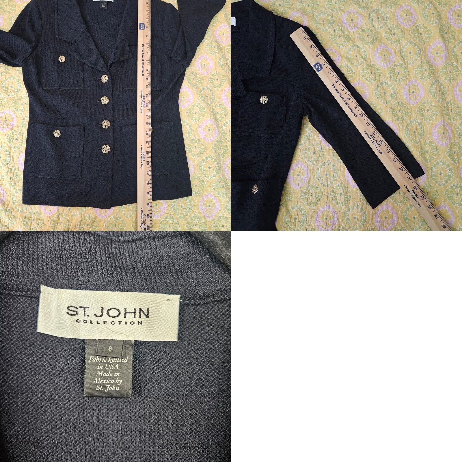 St. John ST.JOHN COLLECTION Cardigan Women's Black 3/4 Sleeve Button Knit Wool Rayon Size 8 Sweater Size M / US 6-8 / IT 42-44 - 8 Thumbnail