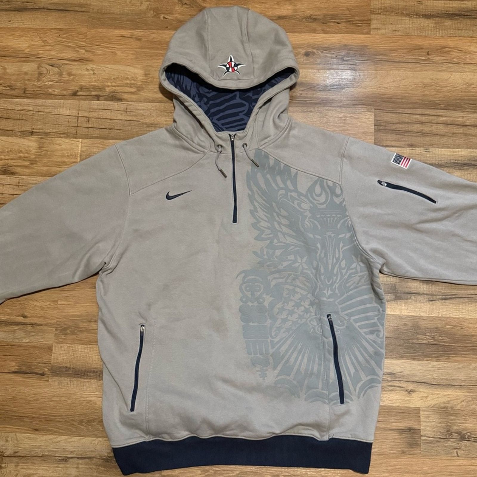 Nike Y2K Nike Team USA Basketball Olympic Quarter Zip Hoodie Size US XL / EU 56 / 4 - 3 Thumbnail