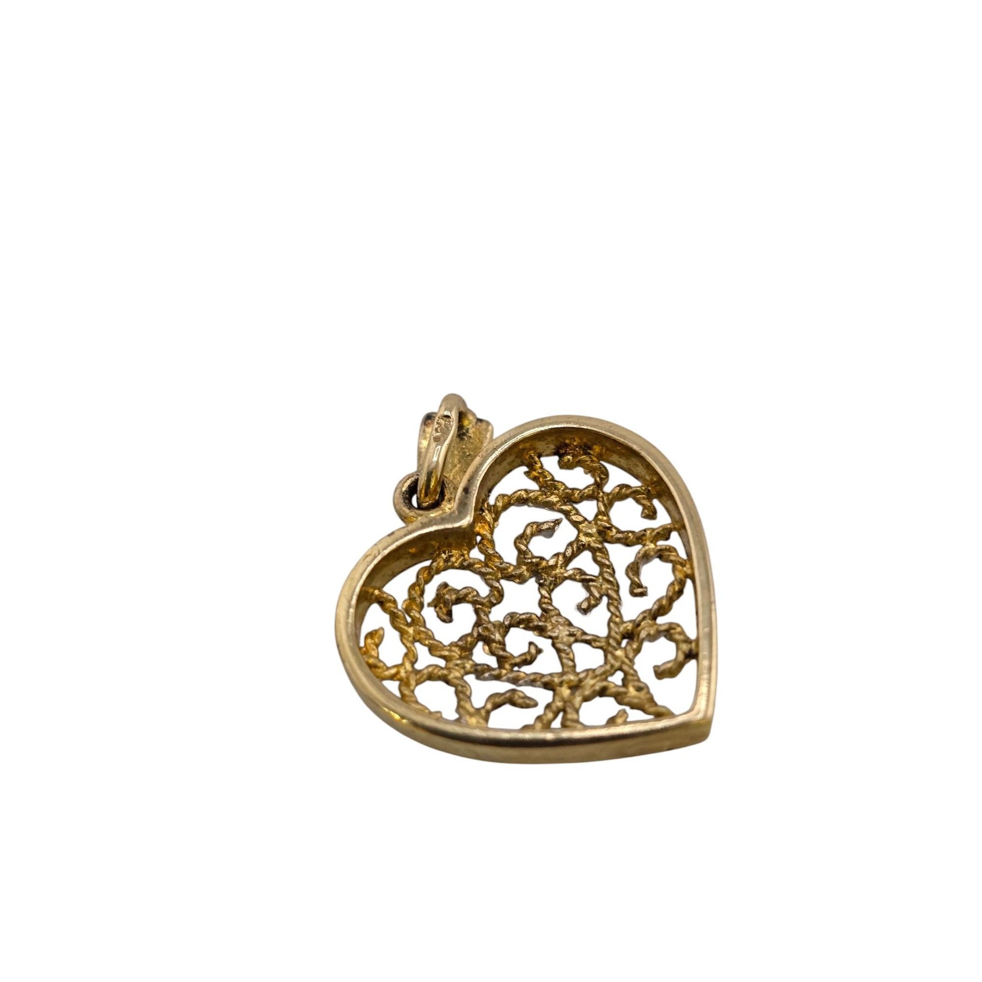 Vintage Vintage 925 Sterling Silver Filigree Heart Pendant Charm (A7 Size ONE SIZE - 4 Thumbnail