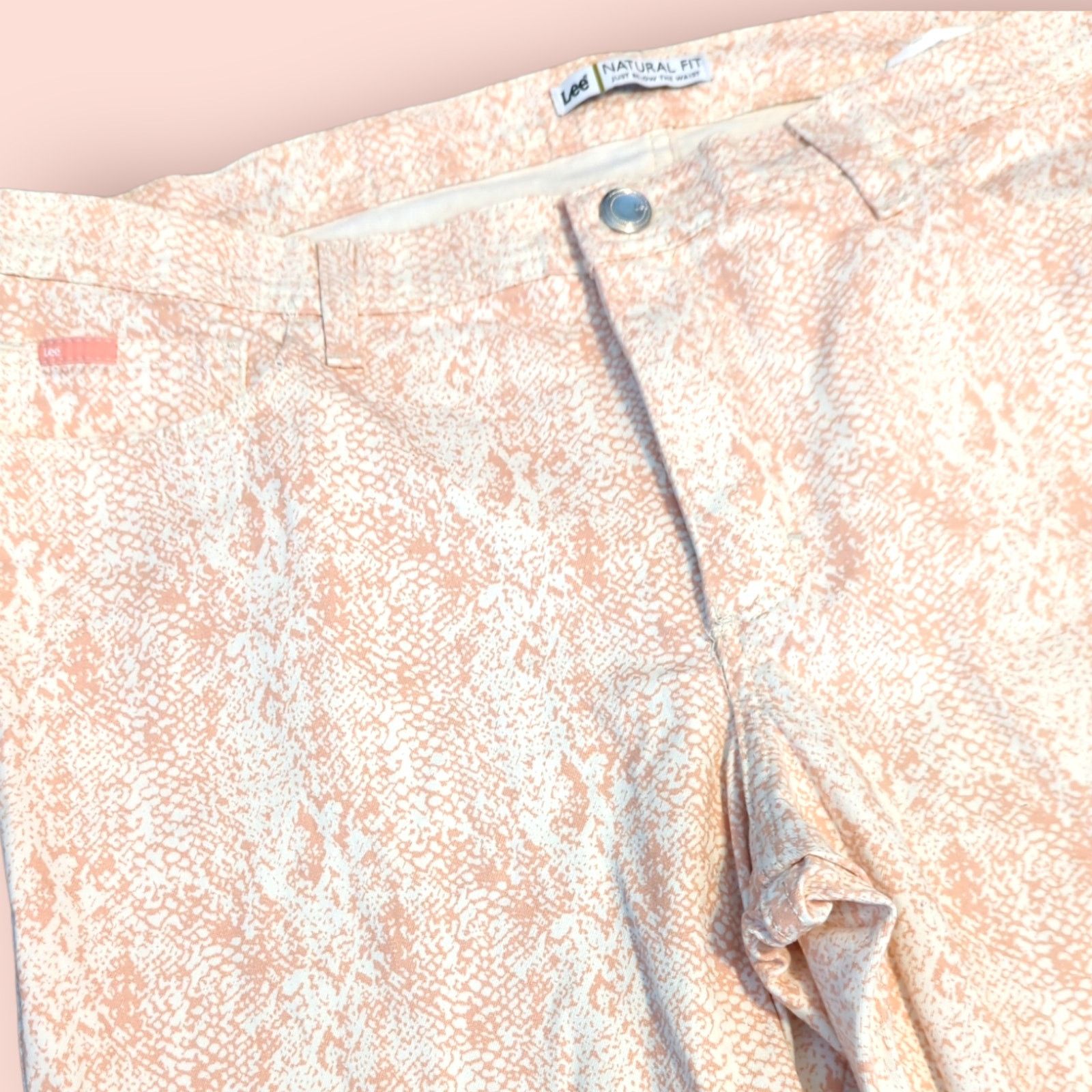 Lee LEE Natural Fit Peach Snakeskin Print Capri Jeans 18 Medium Size 40" / US 18 - 8 Thumbnail