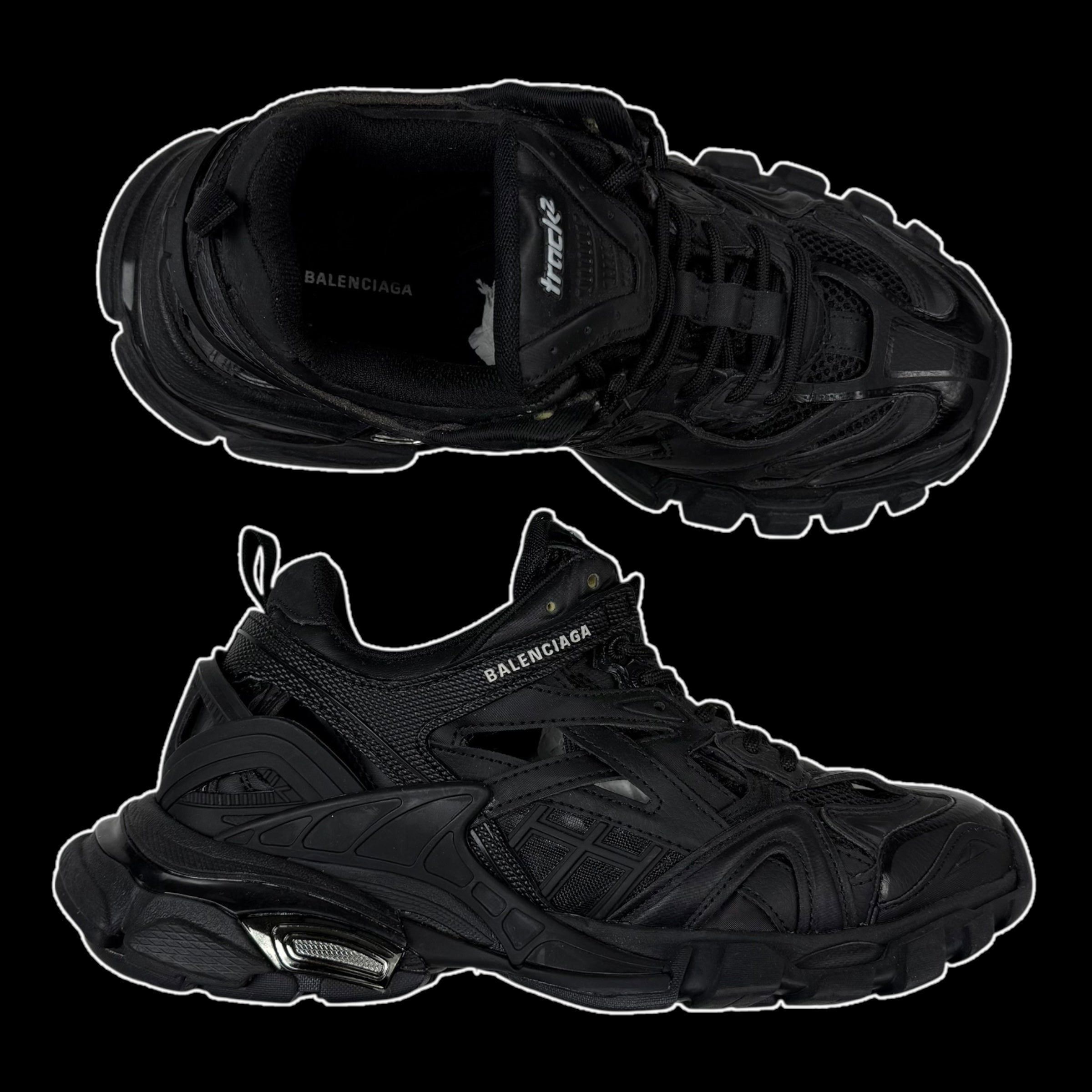 20ss「BALENCIAGA」TRACK2 ALL BLACK IT 41 Balenciaga Track.2 Open Sneakers | Black | FARFETCH