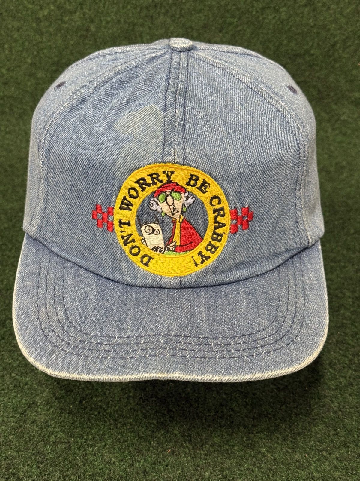 Vintage Vintage Hallmark Maxine Dont Worry Be Crabby Denim Hat Size ONE SIZE - 1 Thumbnail