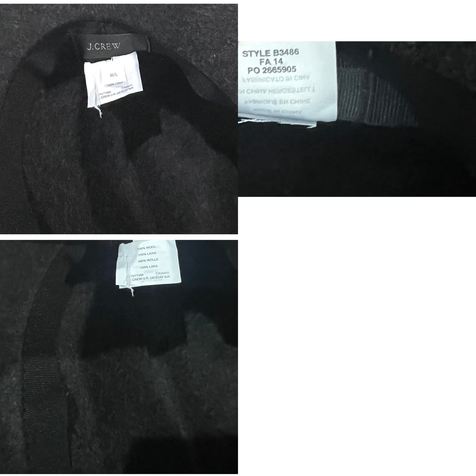 J.Crew J. Crew Women’s Classic Dark Gray Hat 100% Wool Felt Fedora B3486 Sz M-L Hats Size ONE SIZE - 8 Thumbnail