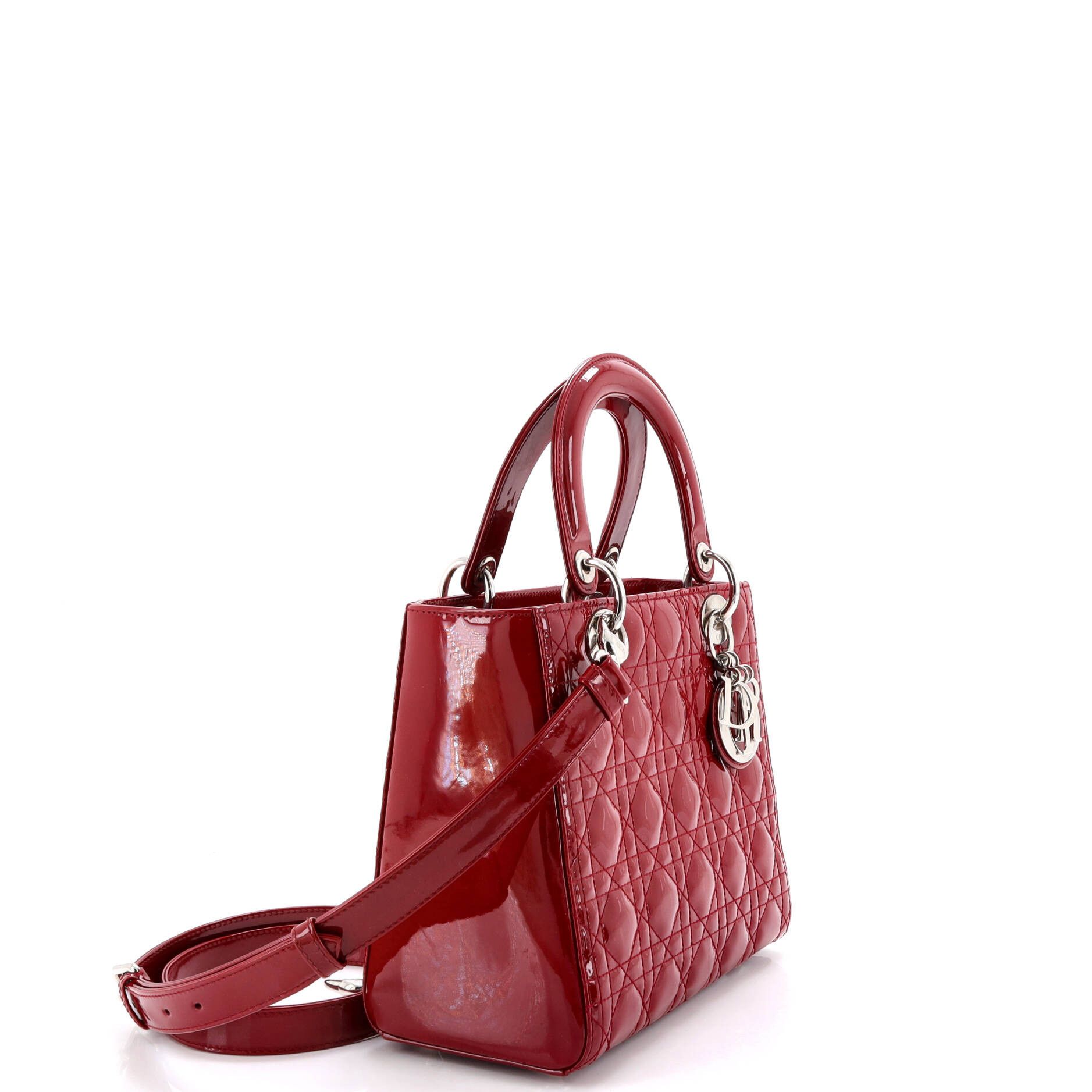Dior Lady Dior Bag Cannage Quilt Patent Medium Size ONE SIZE - 1 Thumbnail