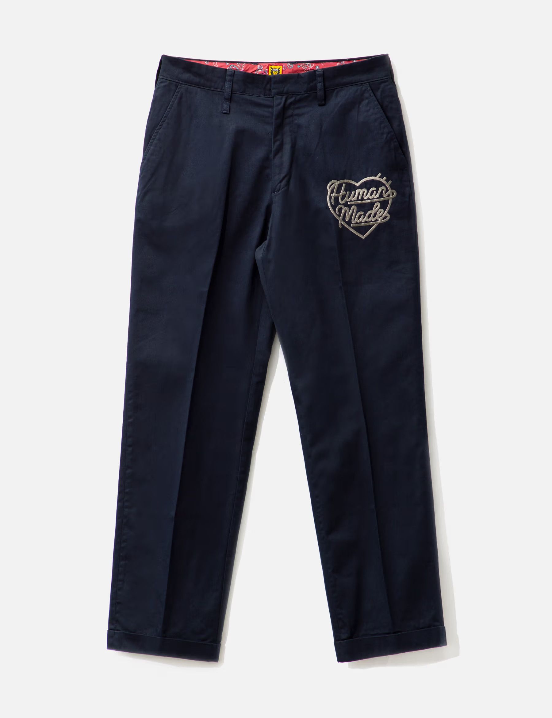 Human Made Human Made Navy Heart Logo Chino Pants Size Large HM26PT004 Size US 34 / EU 50 - 1 Thumbnail