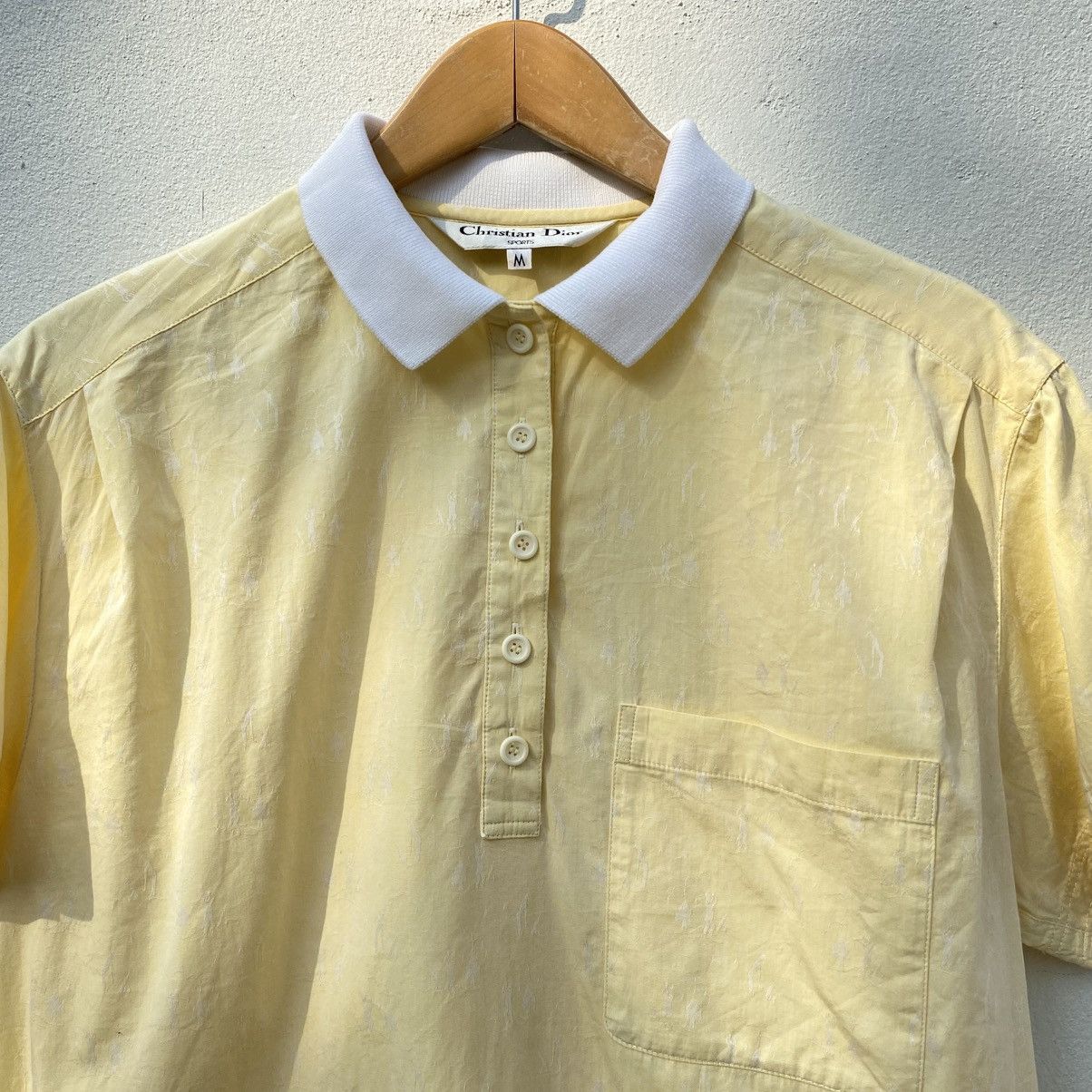 Dior Christian Dior Yellow Polo Shirt with White Collar & Accents Size M / US 6-8 / IT 42-44 - 10 Thumbnail