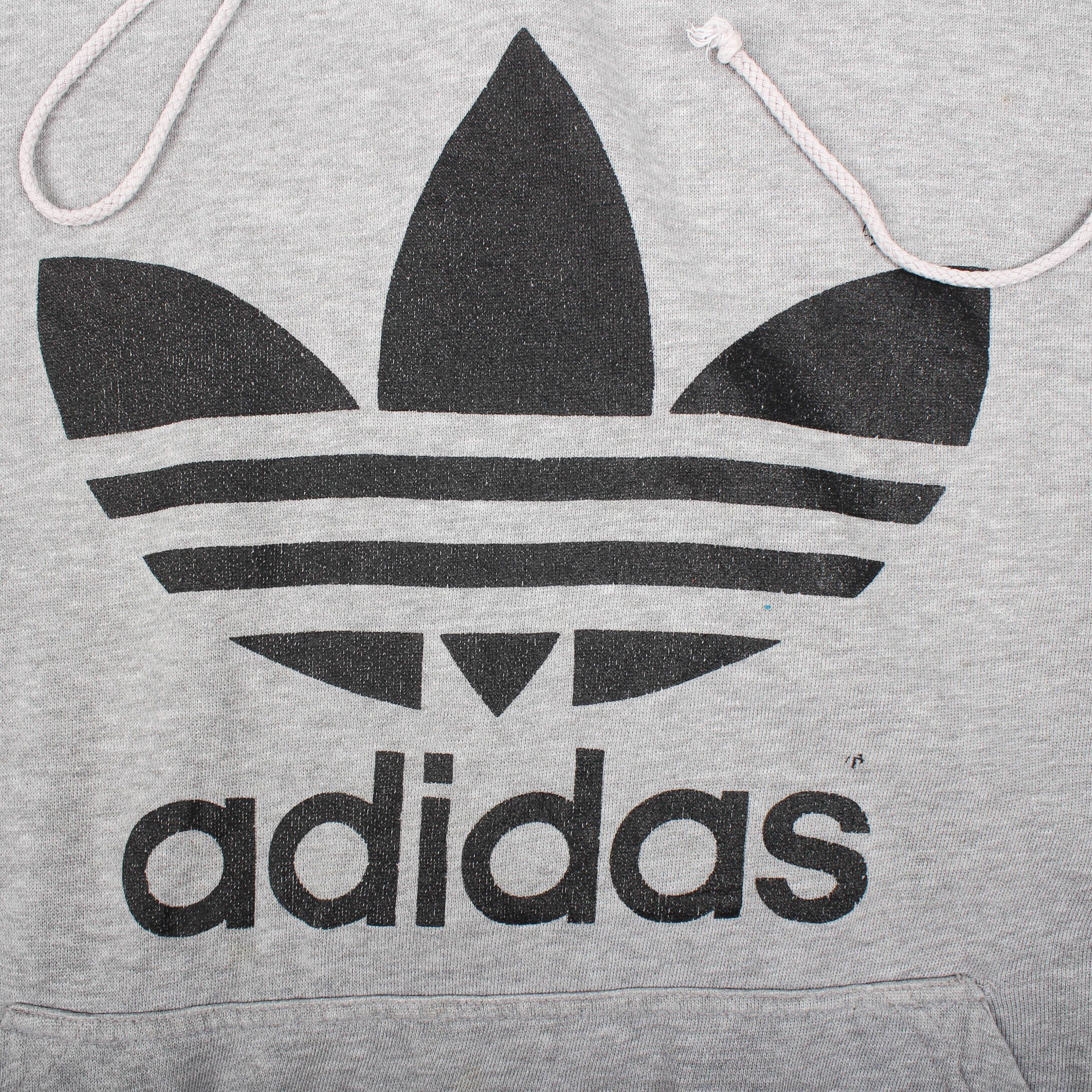 Adidas Vintage Adidas Hoodie Big Trefoil Logo Grey 90s Size US M / EU 48-50 / 2 - 6 Thumbnail