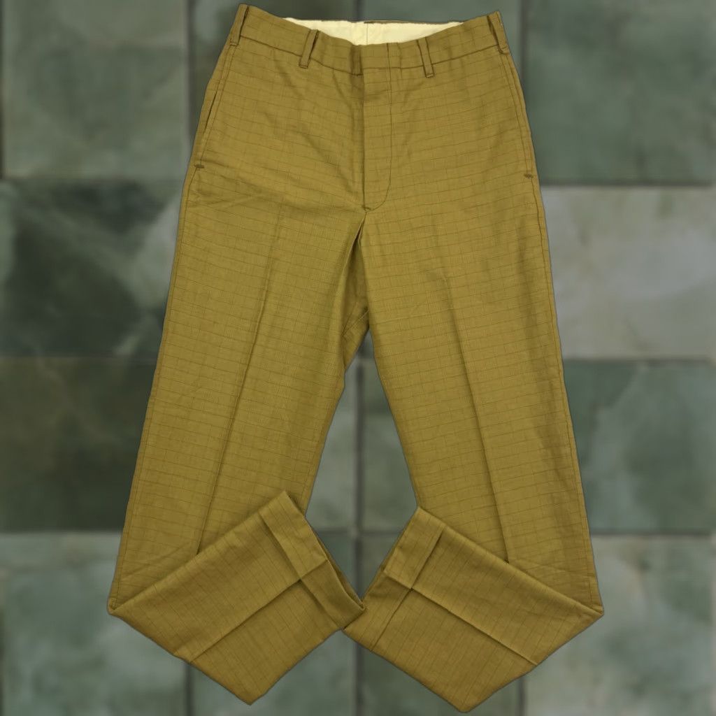 Vintage VINTAGE Koratron Pants Men 28x29 Plaid Yellow Zip 50s 60s Dress Pants Size US 28 / EU 44 - 1 Thumbnail