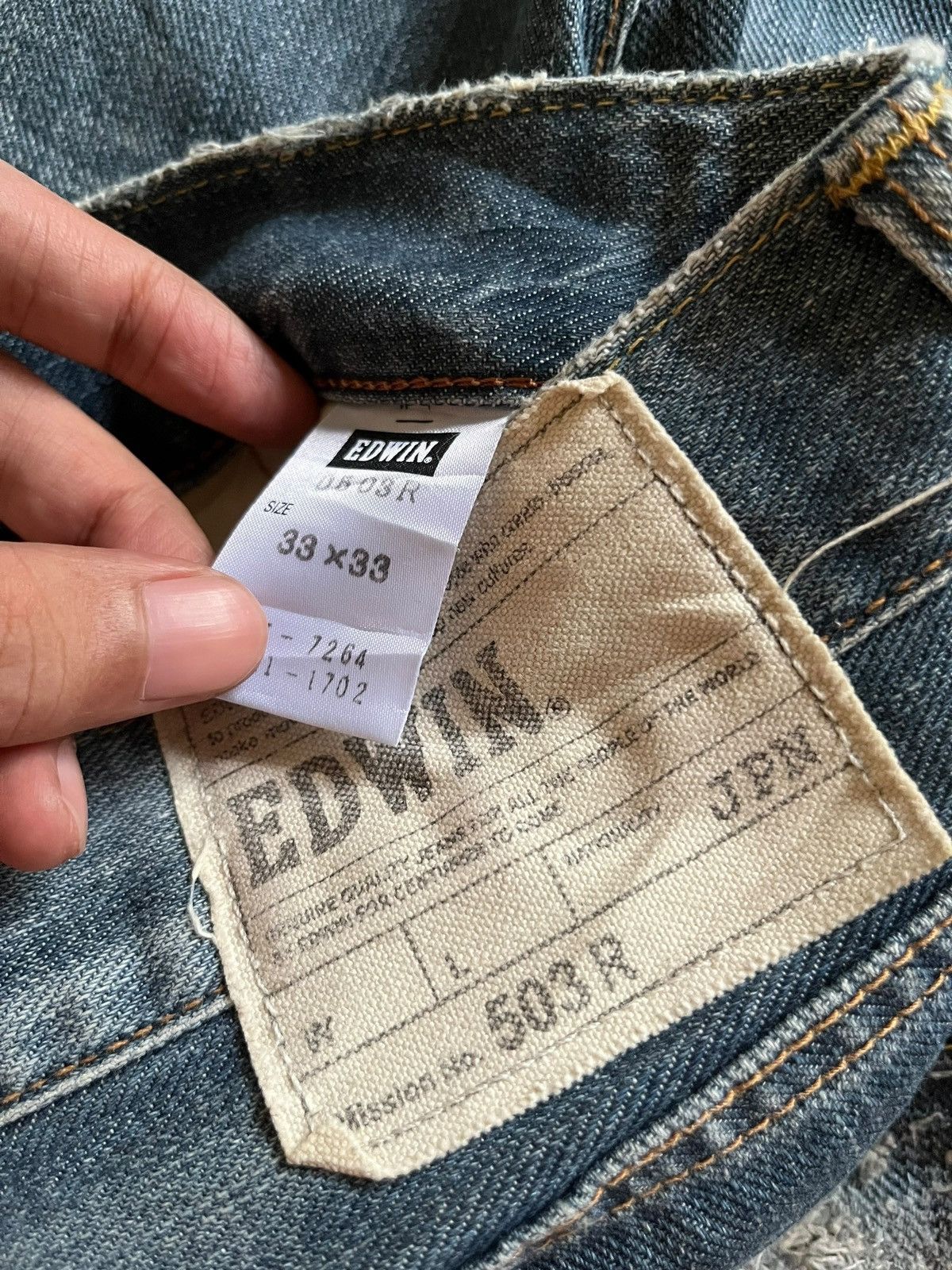 Edwin Vintage Japanese Edwin 503 Faded Wash Distressed Baggy Jeans Size US 35 - 9 Thumbnail